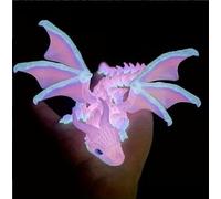 Printed Dragon with Wings, 3D Printed Animals Figure, Glow in The Dark Flexible Articulated Winged Crystal Dragon Model, Ideal for Easter Birthdays and Holiday Decorations (Luminous)
