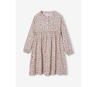 Printed Dress, Button Fastening on the Front vanilla