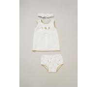 Printed Dress, Knickers and Headband Outfit Set Rock a Bye Baby Cream 9-12 m