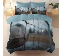 Printed Duvet Cover Blue Brushed Microfiber Bedding Sets - Soft Thick Super King Quilt Covers with 2 Pillow Shams, Realism Goal Football Reversible Printed Comforter Cover