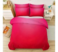 Printed Duvet Cover Set, Modern gradient solid color Comforter Cover Bedding Soft, 3PCS Quilt Covers Red Digital Printed Soft & Breathable Luxury Bedding Cot-bed