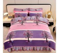 Printed Duvet Cover Soft Plush Quilt Covers Single Double Queen Super King Comforter Cover Bedroom Bedding Decor, Breathable, Washable, For Fall Winter(Pillow Cover: 48x74cm,Purple)