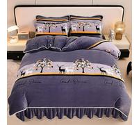 Printed Duvet Cover Soft Plush Quilt Covers Single Double Queen Super King Comforter Cover Bedroom Bedding Decor, Breathable, Washable, For Fall Winter(200x230cm,Blue)