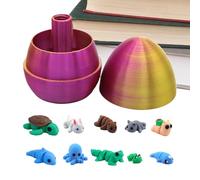 Printed Easter Eggs,Prefilled Fidget Toys with 10 Animals Inside - Easter Eggs with Animals - for Kids Girls Adults Thanksgiving Valentine's Day Bithday Chrismas Stuffers Party Favor Decorating