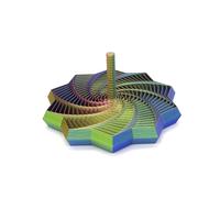 Printed Expanded Sensory Star, 3D Printed Fidget Star Toy, Expanding Fractal Spinner with Handle for Stress Relief, Emotional Relaxation Toy, Fidget Stars for Office, Study (Iridescent, S)