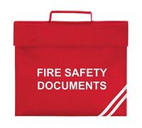 Printed 'Fire Safety Documents' Emergency Grab Bag With Handle - For School, Work & Office (Red/White Print)