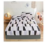 Printed Fitted Sheet White Marble Print Fitted Sheet - Elastic Edges For Single/Queen/King Size, All-Around Double Bed Cover(7,Queen153x203x30cm)