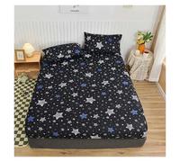 Printed Fitted Sheet White Marble Print Fitted Sheet - Elastic Edges For Single/Queen/King Size, All-Around Double Bed Cover(12,Twin99x190x30cm)
