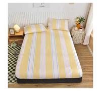 Printed Fitted Sheet White Marble Print Fitted Sheet - Elastic Edges For Single/Queen/King Size, All-Around Double Bed Cover(9,Twin99x190x30cm)