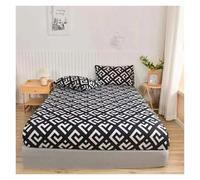 Printed Fitted Sheet White Marble Print Fitted Sheet - Elastic Edges For Single/Queen/King Size, All-Around Double Bed Cover(2,120x200x25cm 1pc)