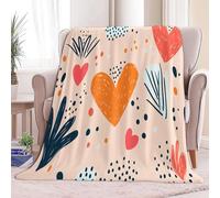 Printed flannel Blanket Dreamlike Cute Heart Polka Dot, 39 × 51 inch Ultra-Soft Plush Pink Blanket - Cozy Home Décor for Bed, Sofa, Couch Idea