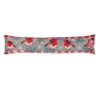 Printed Fleece Design Door Draught Excluder, Draught Stopper (Winter Robins)