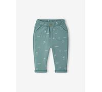 Printed Fleece Trousers for Babies emerald green
