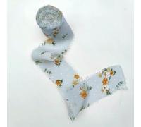 Printed Flower Silk Chiffon Ribbon Wedding Hand Torn Raw Edge Rural Wind Snow Spun Small Fresh Bouquet Ties Broken Tassel Ribbon