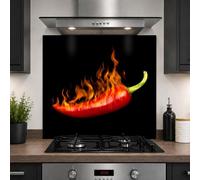 Printed Glass Kitchen Splashback - 6mm Toughened Heat-Resistant Safety Glass, Polished Edges, Hob & Cooker Wall Protector - Design 2004, 60cm (w) x 55cm (h)