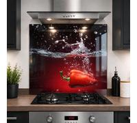 Printed Glass Kitchen Splashback - 6mm Toughened Heat-Resistant Safety Glass, Polished Edges, Hob & Cooker Wall Protector - Design 2001, 60cm (w) x 55cm (h)