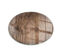 Printed Glass Stove Floor Protector | Tempered Hearth Plate | Heat Resistant Fireplace Base Panel | Decorative Spark Shield for Log Burner - fi90cm (35.4 inch) - Natural wood pattern