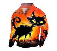 Printed Hoodie Men Halloween Jumper Men Bat/Star/Moom Design Hoodies Casual Drawstring Sweatshirts Long Sleeve Tracksuit Tops Funny Sweatshirt Halloween Fancy Dress Top Winter Warm Jumpers