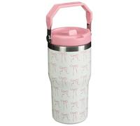 Printed Hydrate Double Wall Drinking Tumbler 550ml - Rotating Lid Offers The Choice Between Using The Straw And Sipping From The Opening, While The Cover Prevents Any Accidental Leaking (Bows)