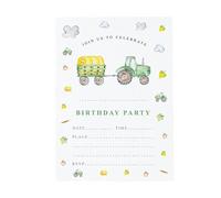 PRINTED INVITATIONS Green or Red Tractor Farm Boys Birthday Invitation Printed Card Birthday Invite School Party Invite Boys Birthday Invite (Pack Size: Pack of 25, Style: Green Tractor)