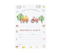 PRINTED INVITATIONS Green or Red Tractor Farm Boys Birthday Invitation Printed Card Birthday Invite School Party Invite Boys Birthday Invite (Pack Size: Pack of 30, Style: Red Tractor)