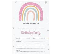 PRINTED INVITATIONS Rainbow Girls Birthday Invitation, Printed Card Birthday Invite, School Party Invite, Girls Rainbow Birthday Invitation (Pack Size: Pack of 35)