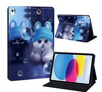 Printed iPad 10th Gen Case - Slim Hard Back Cover with Smart Stand for iPad 10.9" (Twin Cats)