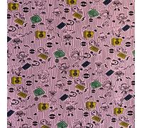 Printed Jersey Knit Stretch Fabric Material - Trolls Punk Party Pink, 1Mtr 100cm x 150cm