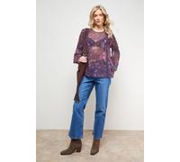 Printed Lace Detail Dobby Chiffon Blouse Oasis Multi 8