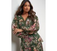 Printed Lace Dress With Tripple Tiers Oasis Floral 12