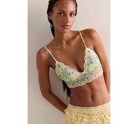 Printed Lace Longline Triangle Bralette by Intimately at Free People in Floral Tea Combo, Size: Small - female