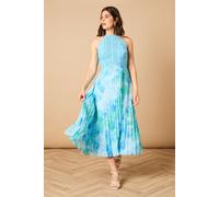 Printed Lace Mix Halterneck Midi Dress Oasis Floral 10