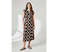 Printed Lapel Detail Midi Dress Principles Brown 12