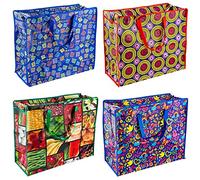 PRINTED LAUNDRY STORAGE BAG SHOPPING BAGS ZIPPED STRONG EXTRA LARGE 55 x 46 x 24cm