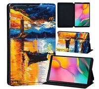 Printed Leather slim lightweight Stand Cover Case for Samsung Galaxy Tab A 10.1 2019 Case (Model: SM-T510 SM-T515), Cover with Stand Function (Black) (lighthouse)