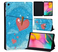 Printed Leather slim lightweight Stand Cover Case for Samsung Galaxy Tab A 10.1 2019 Case (Model: SM-T510 SM-T515), Cover with Stand Function (Black) (flying heart)