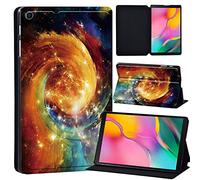 Printed Leather slim lightweight Stand Cover Case for Samsung Galaxy Tab A 10.1 2019 Case (Model: SM-T510 SM-T515), Cover with Stand Function (Black) (gold nebula)