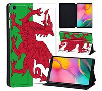 Printed Leather slim lightweight Stand Cover Case for Samsung Galaxy Tab A 10.1 2019 Case (Model: SM-T510 SM-T515), Cover with Stand Function (Black) (Welsh flag)