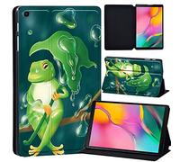 Printed Leather slim lightweight Stand Cover Case for Samsung Galaxy Tab A 10.1 2019 Case (Model: SM-T510 SM-T515), Cover with Stand Function (Black) (frog)