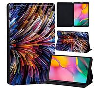 Printed Leather slim lightweight Stand Cover Case for Samsung Galaxy Tab A 10.1 2019 Case (Model: SM-T510 SM-T515), Cover with Stand Function (Black) (abstract color 5)