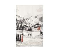 Printed Linen Tea Towel, Mountain Landscape