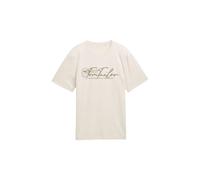 Printed logo T-shirt Tom Tailor Marron L