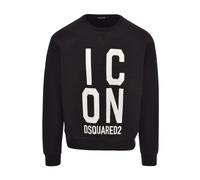 Printed Long Sleeve Round Neck Sweatshirt - male - Dsquared2 - Sweatshirts - Black - S - Sweatshirts & Hoodies S