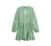 Printed long-sleeve wrap dress for women Superdry Vert S