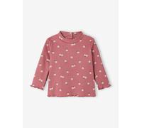 Printed long-sleeved baby t-shirt old rose