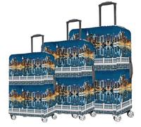 Printed Luggage Cover for Traveling Bag & Suitcase - Stretchable & Scratchproof Trolley Protector with Velcro Lock & Lightweight Washable Material(Suitcase Bag Not Included, Only Cover in Product