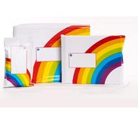 Printed Mailing Bags Rainbow Design (Rainbow 10" x 14", 50 Bags)