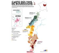 Printed Map of Burgundy Wines (Standard Format 50 x 70 cm) | Wall Poster | Poster with Map of Burgundy Vineyard