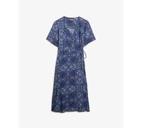 Printed mid-length wrap dress for women Superdry Bleu M
