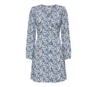 Printed Mini Dress with Long Sleeves Blue Print